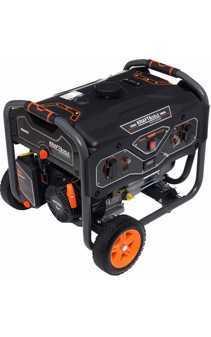 KRAFT&DELE KD695 elektros generatorius su šoniniais lizdais ir oranžiniais ratais