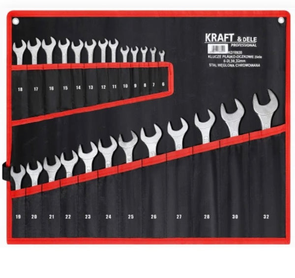 Kombinuotų raktų komplektas 25 vnt. 6–32 mm Kraft&Dele KD10920